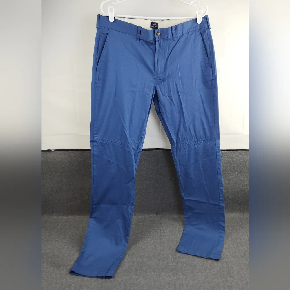 J Crew Flex Slim Pants Mens 34x34 Blue Straight Leg Stretch